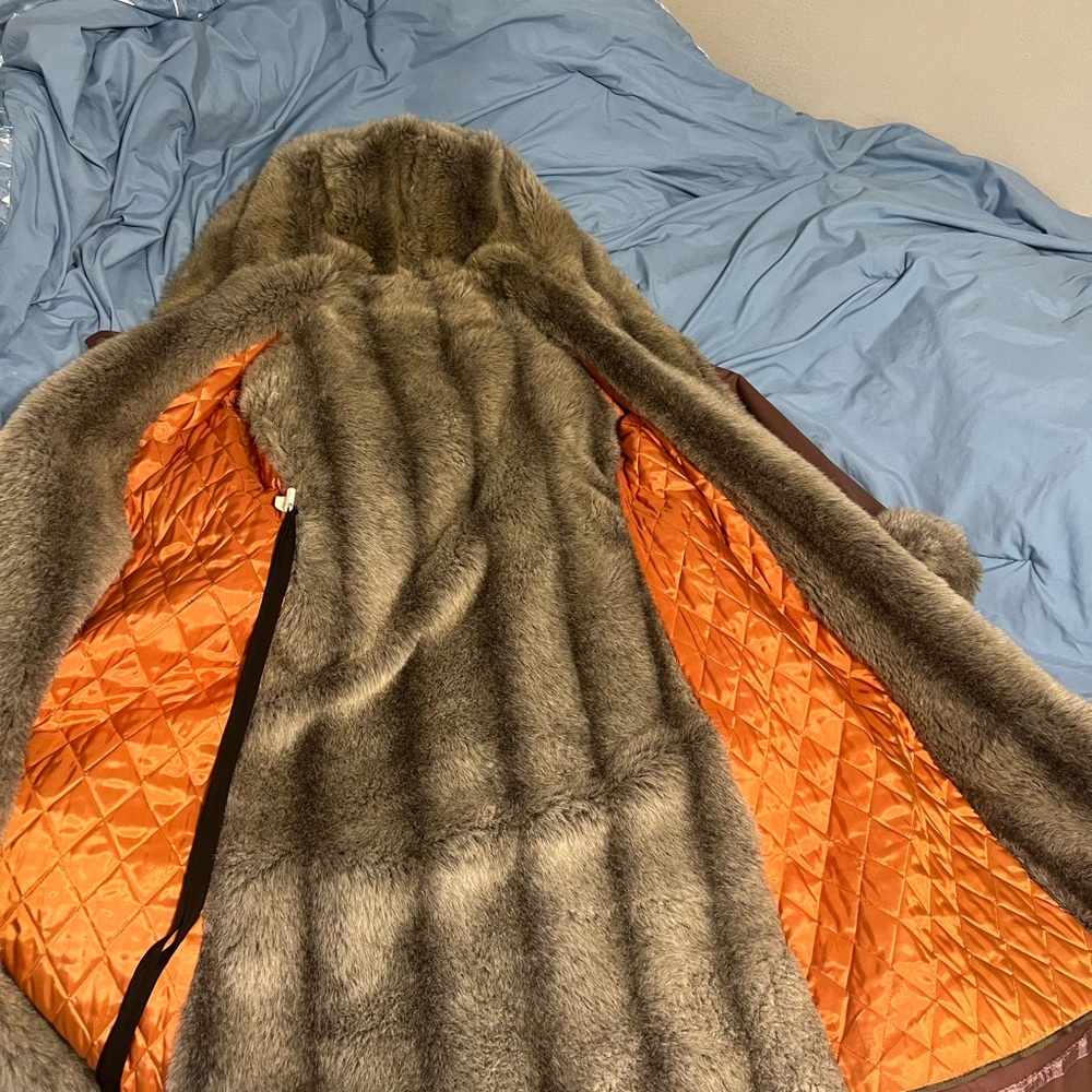 Union Made Vintage Jacket Plush Brown Orange Insulated
